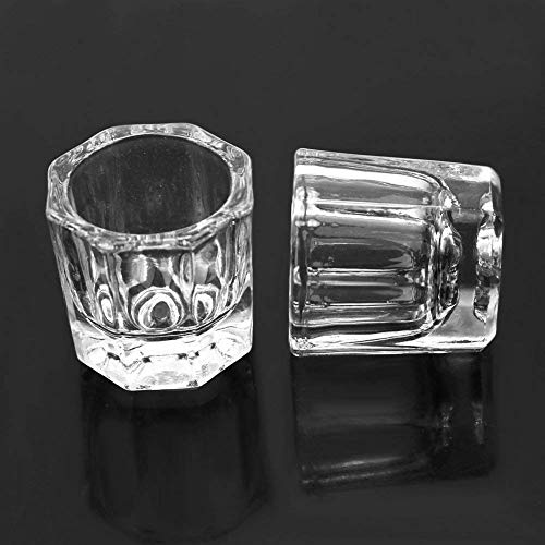 GBSTORE Nail Art Dappen Dish - Glass Crystal Cup Set (2 Pcs)