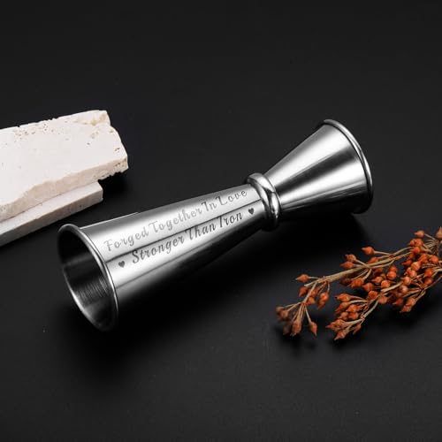 6th Anniversary Engraved Jigger | Iron Gifts for Him & Her
