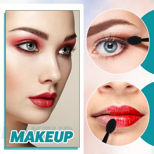 50 Pcs Dual Sided Eye Shadow Applicator Brushes - Reusable & Portable