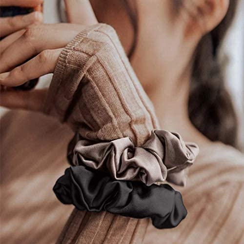 Le Trésor 6 Pack Satin Silk Scrunchies - No Damage Hair Ties