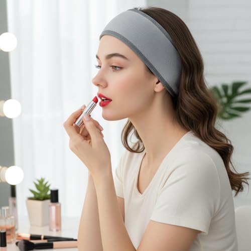 3-Pack Adjustable Facial Spa Headbands for Women - Soft Flannel Hair Wrap