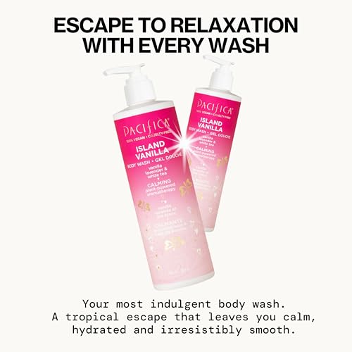 Pacifica Island Vanilla Body Wash with Aloe & Hyaluronic Acid - 12 Fl Oz