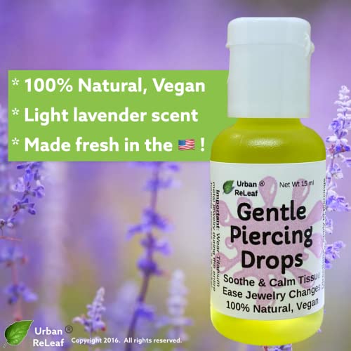 Urban ReLeaf Gentle Piercing Drops - Natural Aftercare Oil for Sensitive Skin