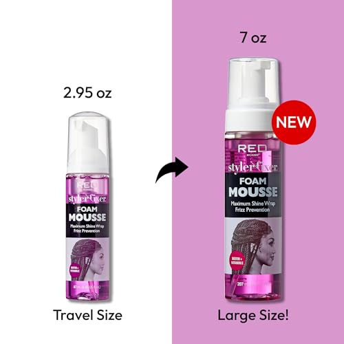 Red by Kiss Maximum Shine Wrap Mousse - Biotin & Vitamin E, 2 Pack