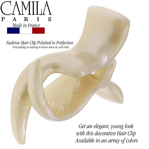 Camila Paris Beige 2 Teeth Hair Clip - Durable Ponytail Holder