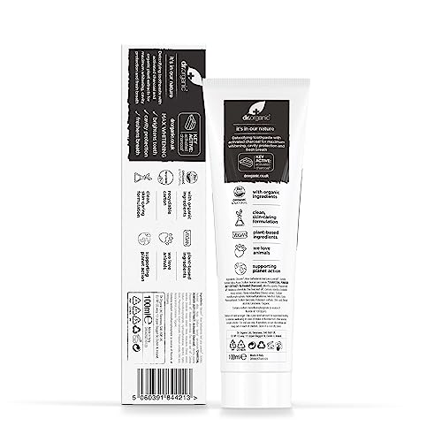 Dr. Organic Whitening Charcoal Toothpaste 100ml - Silica & Mint