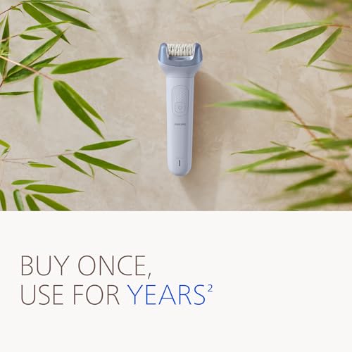 Philips Epilator Series 8000 - Cordless Wet and Dry Electric Epilator, Hair Removal for Legs and Body, with ProGuide, 3 Accessories, 60 min. Runtime, Model BRE708/00