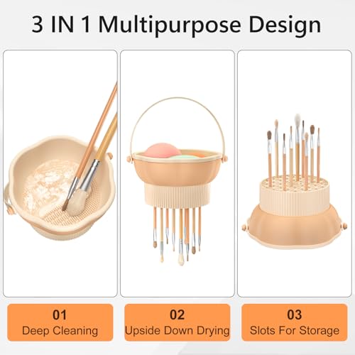 Senbowe 3-in-1 Silicone Makeup Brush Cleaner Mat & Bowl