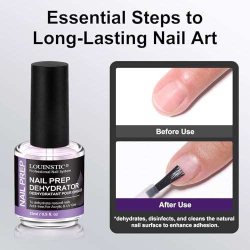 LOUINSTIC Acid-Free Nail Dehydrator & Primer A-001 for Acrylic & Gel Nails