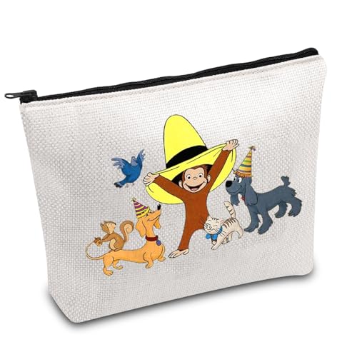 FOTAP Monkey &Hat Cosmetic Bag - Cartoon Travel Makeup Organizer for Women & BFF Gift