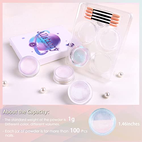 Allstarry Chrome Nail Powder Kit - Iridescent Aurora Glitter Set