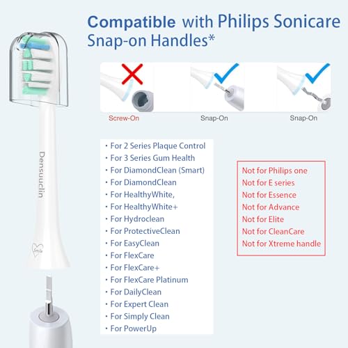 Densuuclin Replacement Toothbrush Heads for Philips Sonicare - 6 Pack