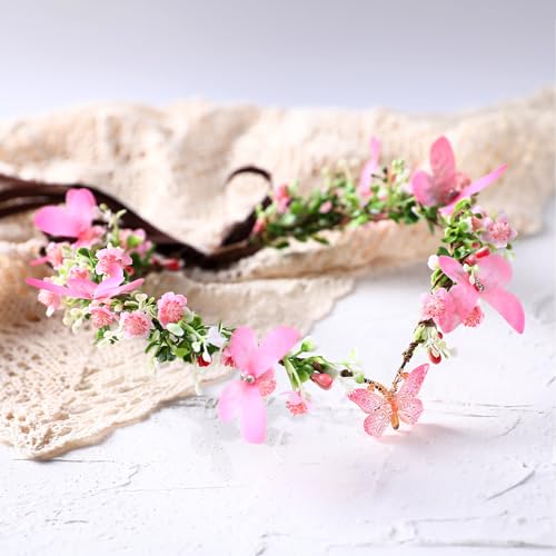 Handmade Fairy Butterfly Crown - Elven Flower Headpiece for Weddings