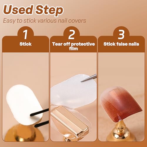 800 Pcs Double Sided Nail Tape with Tweezers for Nail Art