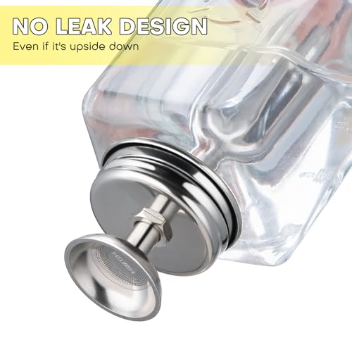 Noverlife 2PCS 6Oz Clear Acetone Dispenser with Cap - Square Shaped