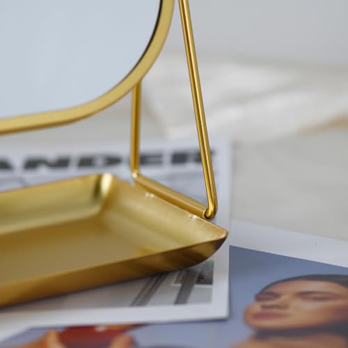 Tstarer Gold 360° Rotating Makeup Mirror with Storage