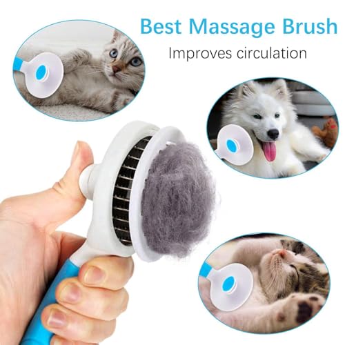 itPlus Self-Cleaning Slicker Brush for Pets - 2 Pack Blue