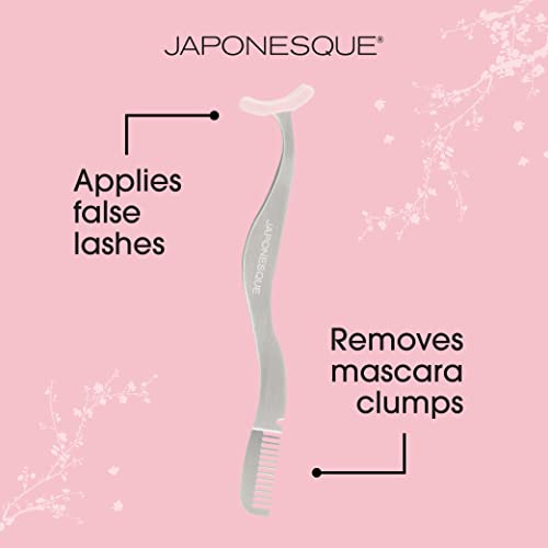 JAPONESQUE False Eyelash Applicator Tweezers with Built-in Comb - Safe, Reusable Lash Tool