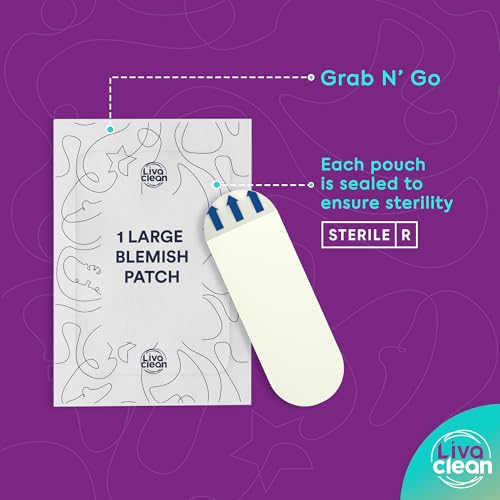 LivaClean Large Hydrocolloid Acne Patches 40CT (Pack of 2) - Overnight Treatment for Cystic Pimple & Zit Relief