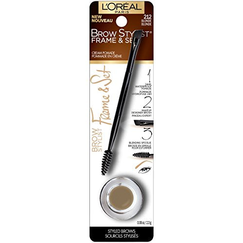 L'Oreal Paris Brow Stylist Frame & Set Blonde 0.08 oz Waterproof Eyebrow Pomade & Brush - Pack of 1