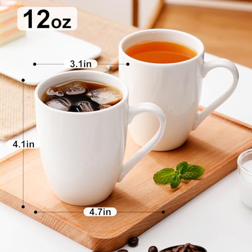 PARACITY 12 oz Ceramic Coffee Mug Set of 2 - Microwavable & Easy Clean