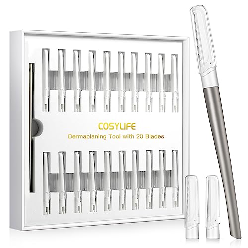 COSYLIFE Dermaplane Razor Set for Women | 20 Blades for Exfoliating & Eyebrow Shaping