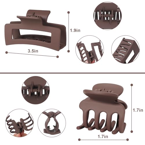 8 Pcs Durable Hair Claw Clips Set for Thick & Curly Hair