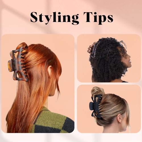 Kitsch Jumbo Claw Clips for Thick Hair - 2pcs Black & Tort