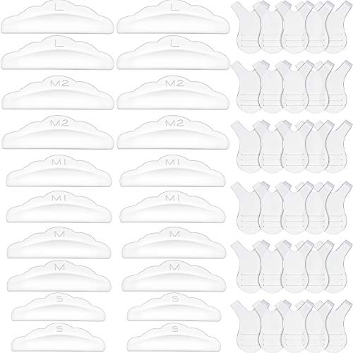 20Pcs Silicone Lash Lift Rods & 30Pcs Y Brush Set for Eyelash Perming