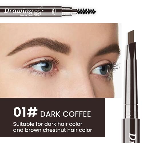 evpct Medium Brown Eyebrow Stencils Kit with Pencil & Pomade, 0.14 oz, Kit-06#