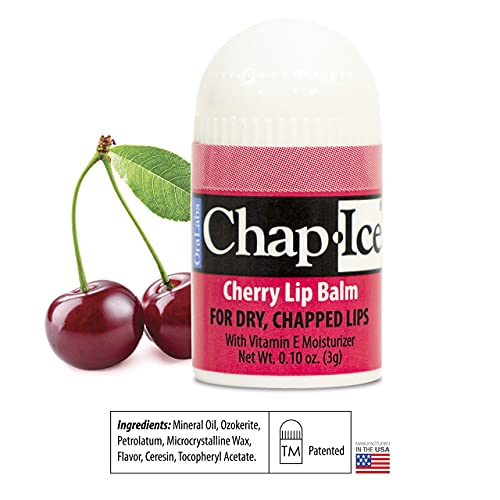 Chap-Ice Cherry Mini Lip Balm – 12-Count Pack with Vitamin E