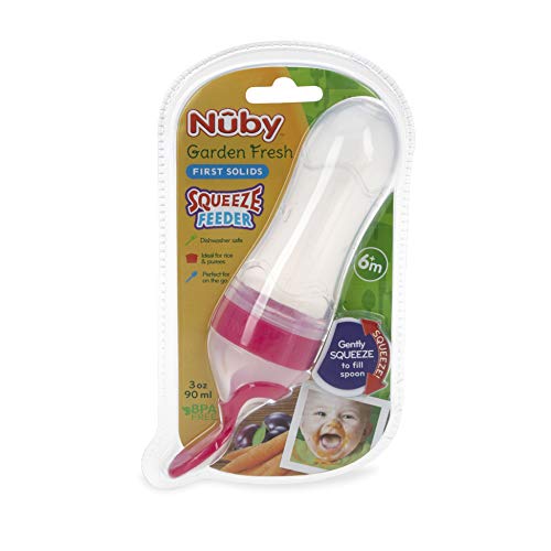 Nuby Silicone Squeeze Feeder with Spoon & Cover - Assorted Colors
