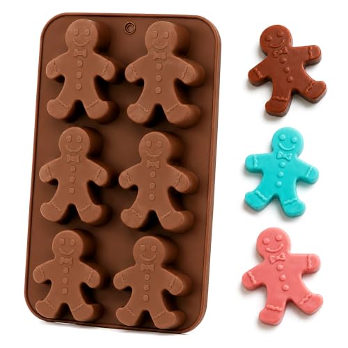 Meltset Gingerbread Man Silicone Baking Mold - 6 Cavity Cake Pan