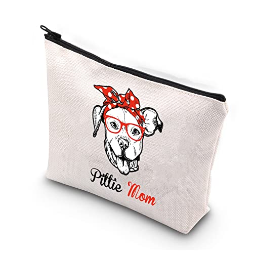 Pitbull Dog Lover Makeup Bag - Pittie Mom Cosmetic Pouch - Waterproof Travel Organizer