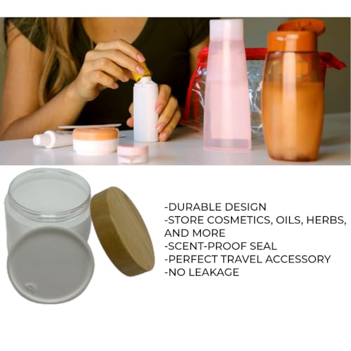 16oz Bamboo Lid Jar - Frosted Refillable Cosmetic Container for Creams & Powders
