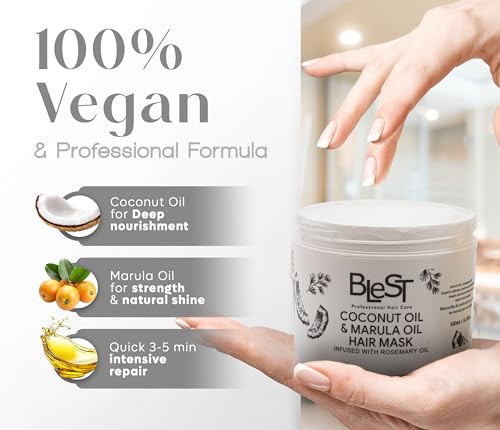 Blest Professional Coconut & Marula Oil Hair Mask - Deep Repair & Shine, 500ml