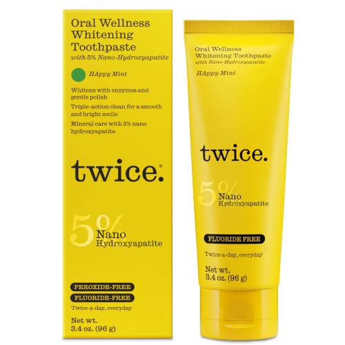 TWICE Hydroxyapatite Whitening Toothpaste 3.4 oz - Mint, Enzyme & Enamel Care