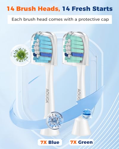 AOUGK Replacement Toothbrush Heads for Philips Sonicare, 14-Pack