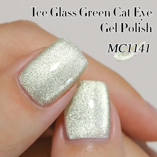 Double Rhythm 15ML Cat Eye Gel Nail Polish - Holographic Glitter Green