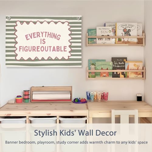 Adventure Awaits Inspirational Canvas Banner for Kids Room - 30x20 Inch