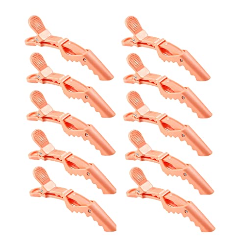Liasun 10pcs Multicolor Alligator Hair Clips - Transparent Sectioning Barrettes for Salon & DIY
