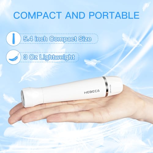 HEBECA Ear Nose Hair Trimmer for Women, Eyebrow & Face Hair Trimmers, 3in1 Electric Facial Hair Trimmer, Waterproof & Rechargeable Women's Face Hair Remover Portable (White)