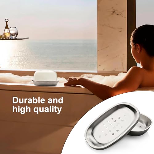 Stainless Steel Soap Dish with Double Layer Drainage - Brushed Nickel
