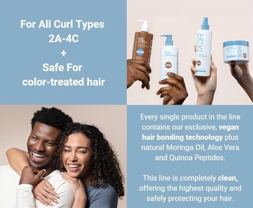 TXTUR Bond Repair Shampoo for Curly, Wavy & Textured Hair - Hydrating & Gentle Cleansing - 12 Fl Oz