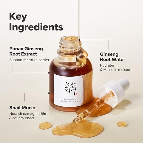 Beauty of Joseon Revive Serum: Snail Mucin & Ginseng for Glowing Skin 30ml
