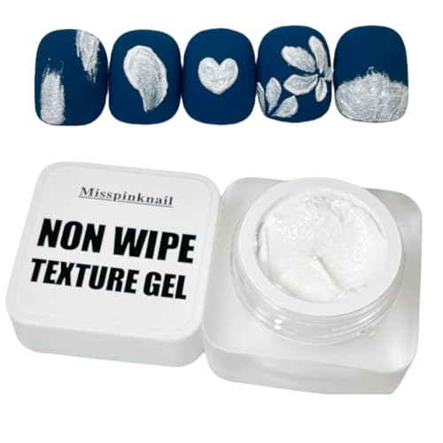 Non-Wipe Mirror Gel for Nail Art 6g - 3D Sand Texture & Embossed Painting