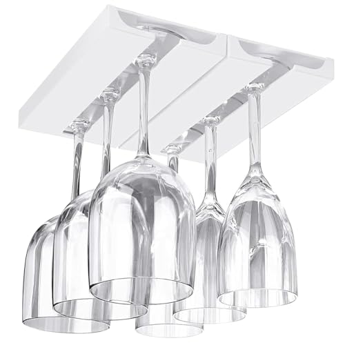 DESONAUT Wine Glass Holder Rack - 2 Pcs Under Shelf Storage