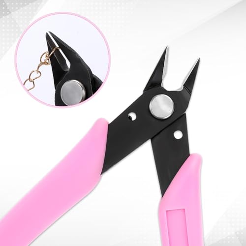 Pink Rhinestone Remover Nail Pliers - Stainless Steel 5 Inch