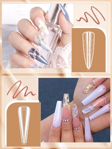 Poly Nail Extension Forms Set with Silicone Pads - Reusable French Manicure Tools