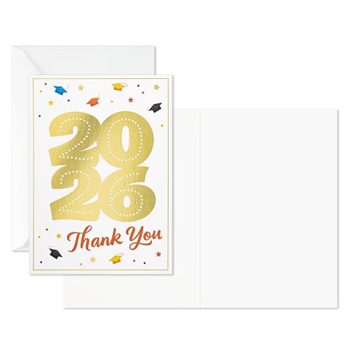 Hallmark Graduation Thank You Cards - Class of 2026, Bulk 40 Pack